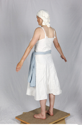 Whole Body Woman White Historical Dress Costume photo references